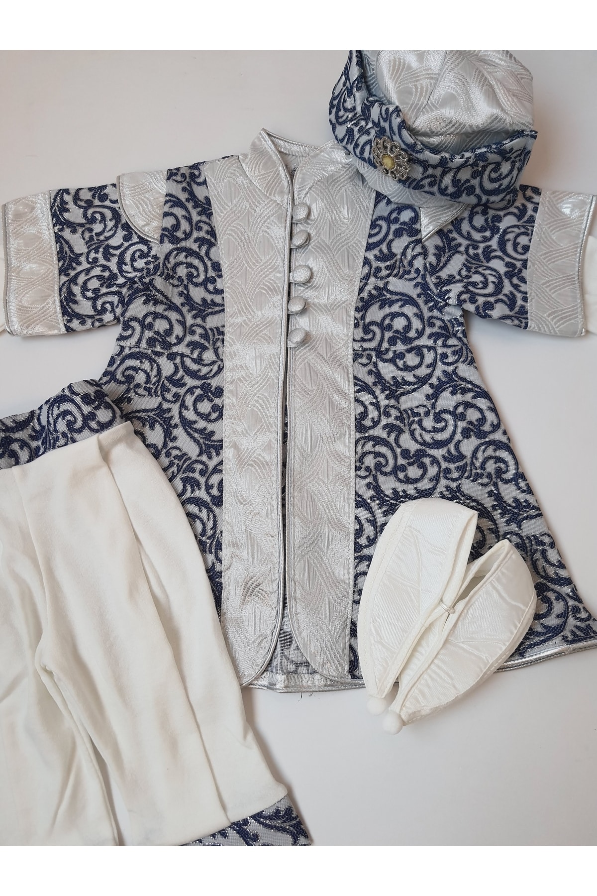 PİLEKİ BABY 0 6 Ay Ve 1 Yaş Sünnet Mevlüt Kıyafeti , Sünnetlik Mevlütlük Şehzade Bebek Hediyelik fotoğrafı 2 (önizleme)