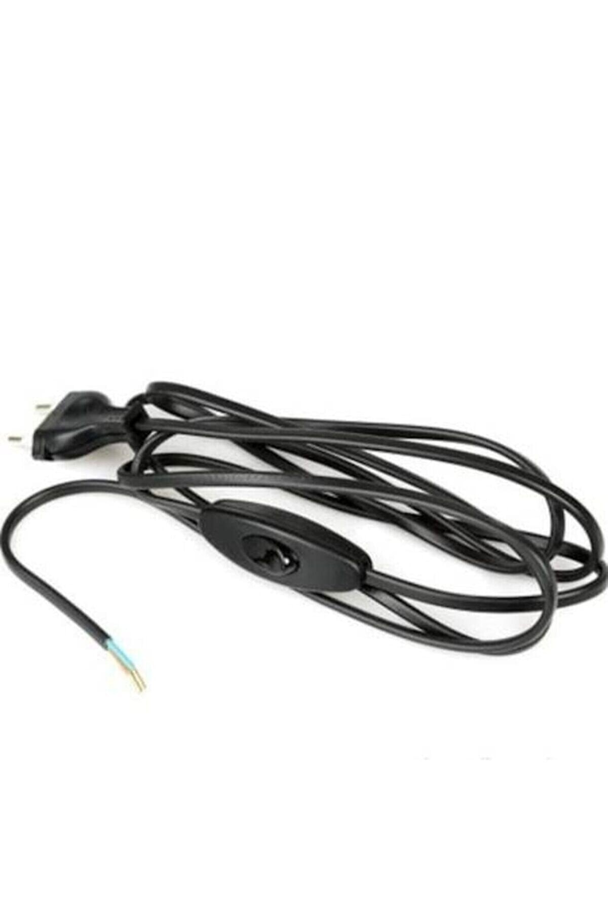 Genel Markalar Anahtarlı Kablo Arapuarlı Fişli Kablo 1,5 Metre Abajur Kablo Siyah Renk