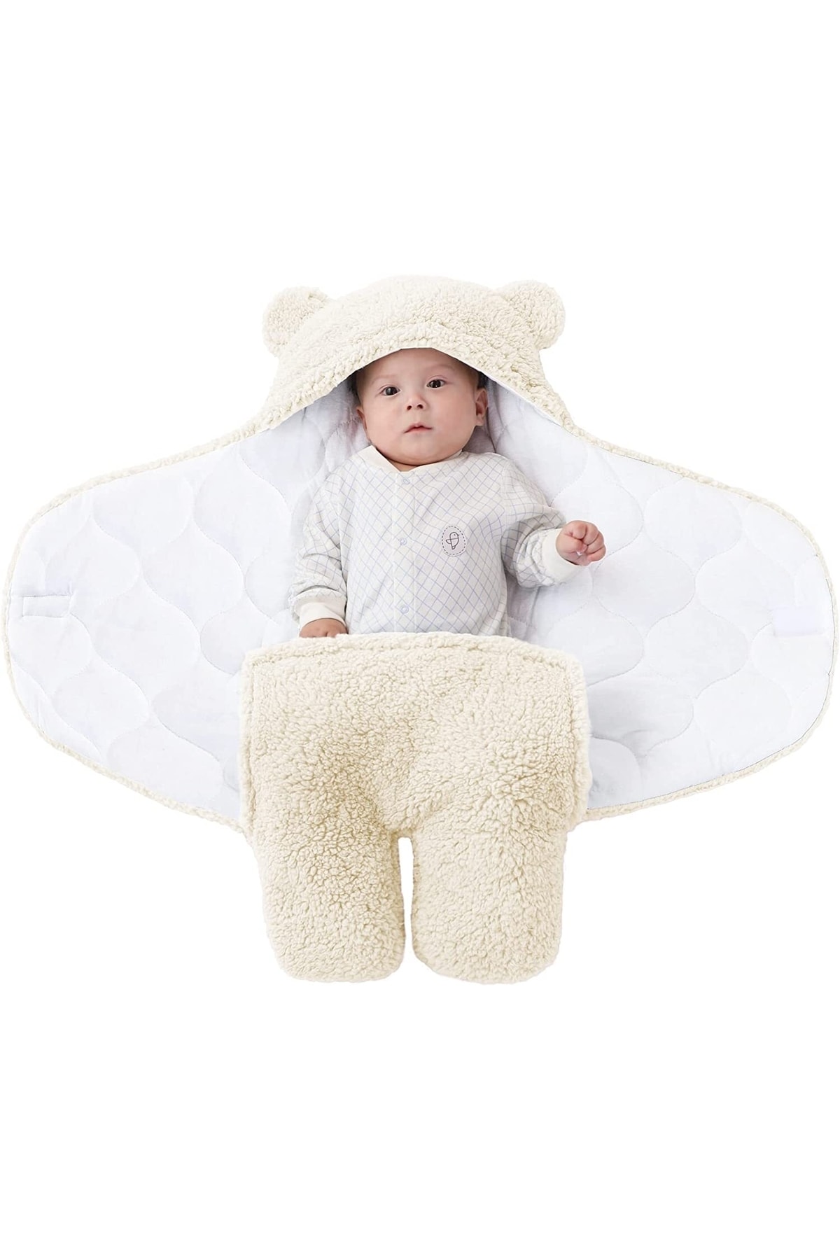 Marigoldhome 0-4 Ay Bebek Yenidoğan Dış Kundak Uyku Tulumu Wellsoft Peluş fotoğrafı 2 (önizleme)