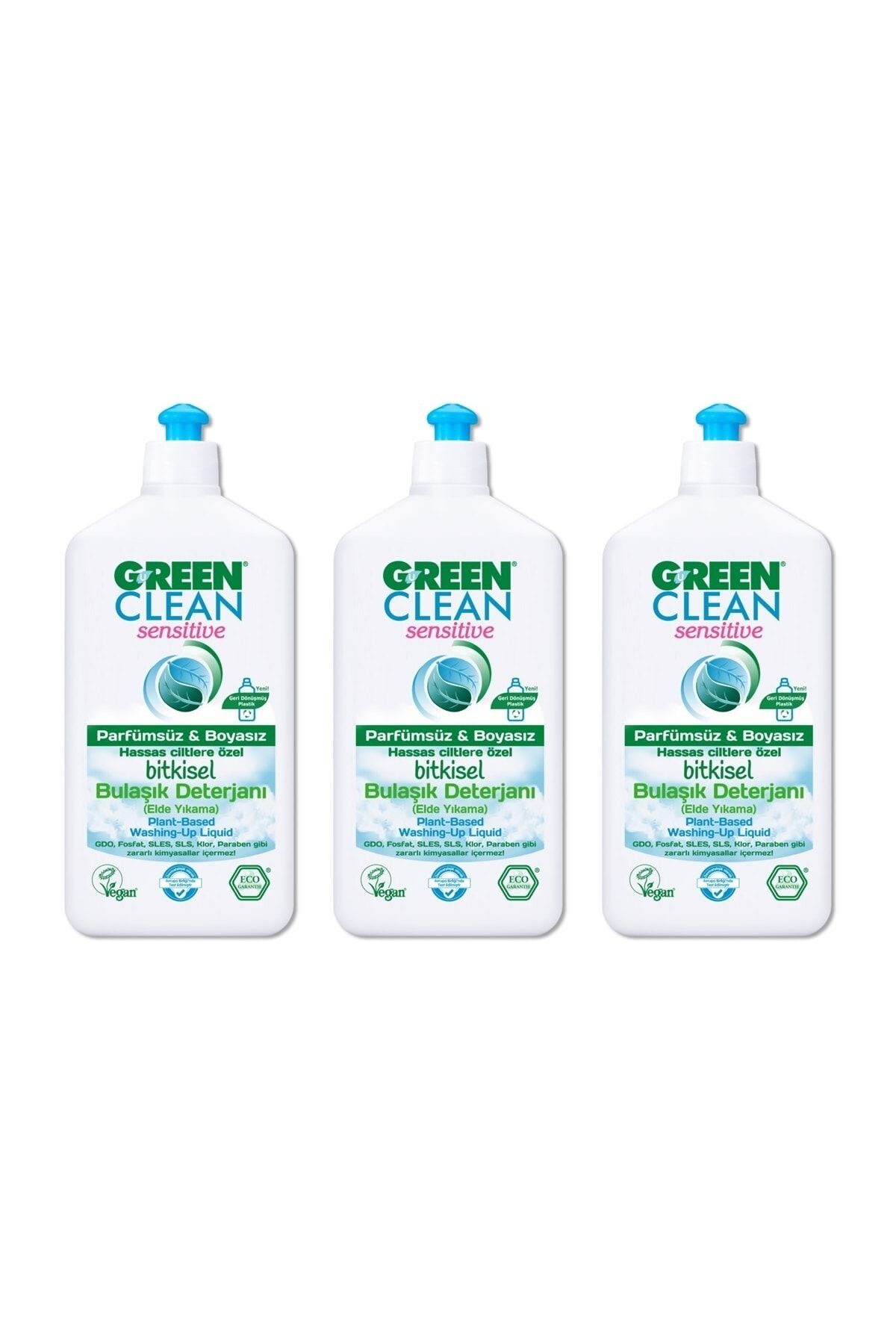 U Green Clean Sensitive Bitkisel Bulaşık Deterjanı 500 Ml X3 Adet