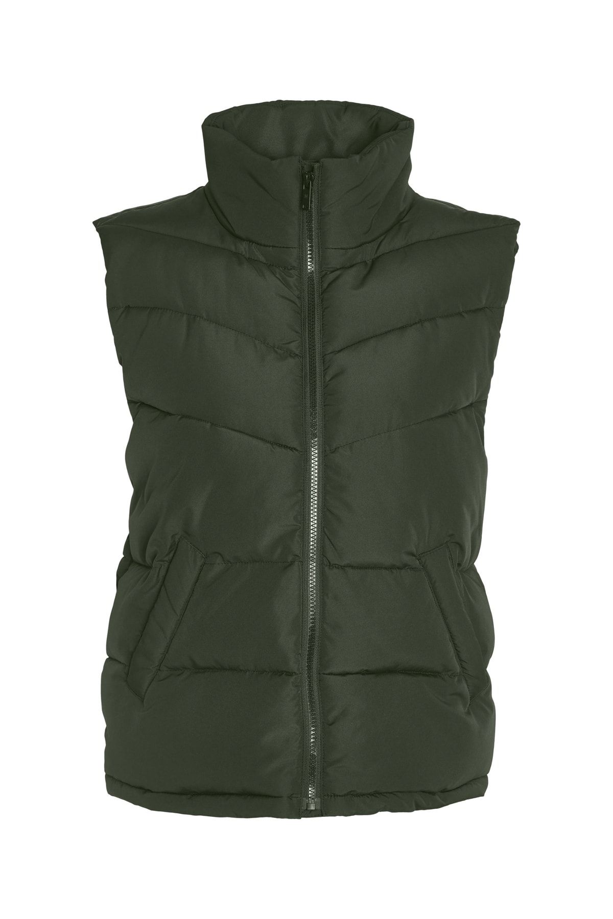 Dark green puffer vest discount