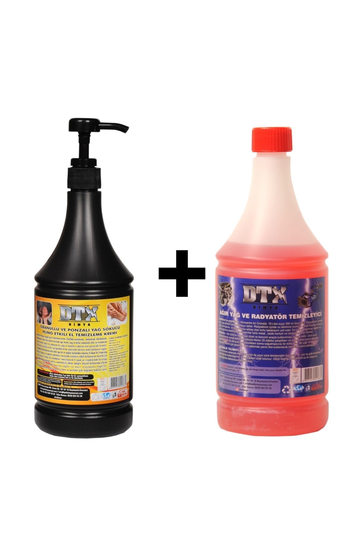 Kumlu El Temizleme Kremi (sabunu) 1 Kg & Ağır Yağ Sökücü Konsantre (1/5) 1 Litre