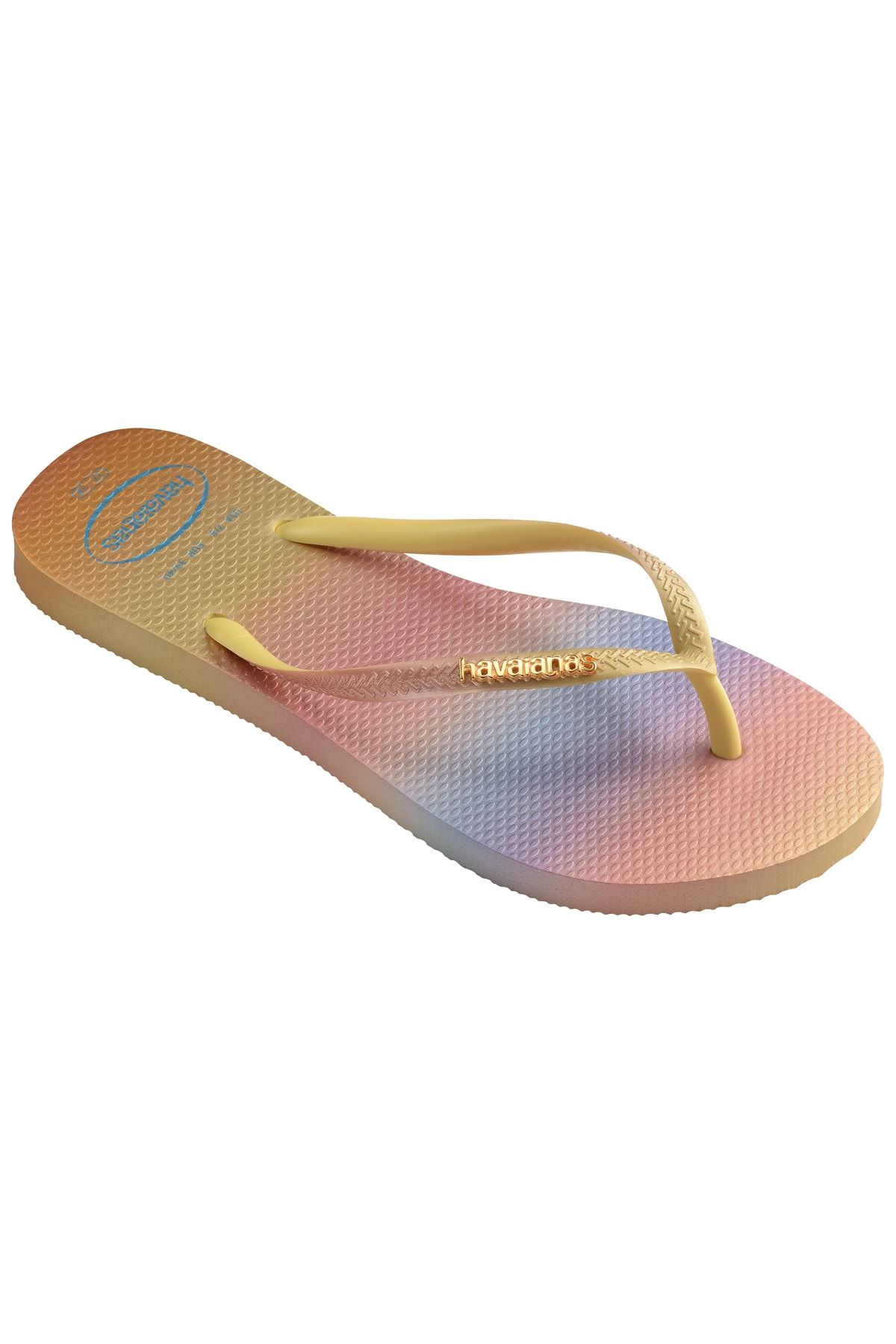 توده. دمپایی زنانه باریک شیب دار Sunset Yellow Pixel Havaianas