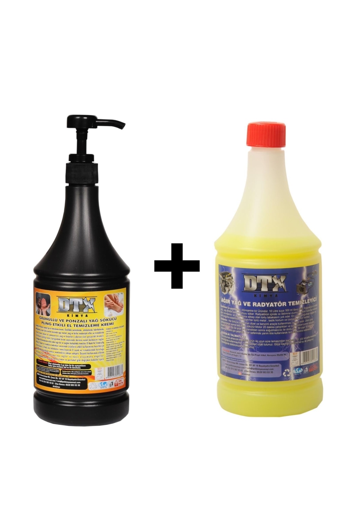 Kumlu El Temizleme Kremi (sabunu) 1 Kg & Ağır Yağ Sökücü Konsantre (1/5) 1 Litre