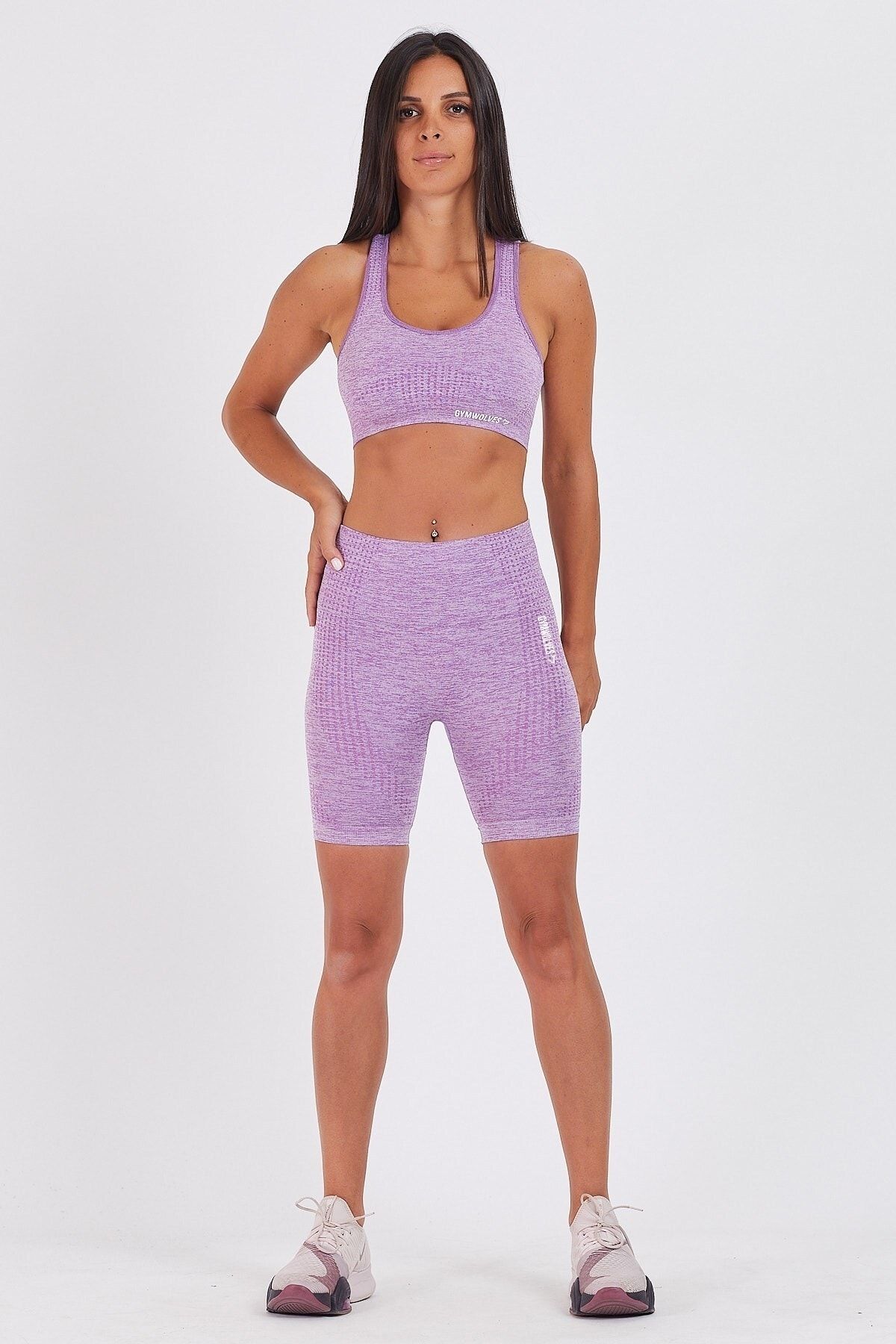 Gymwolves Kurze Sporthose Lila Mittlerer Bund