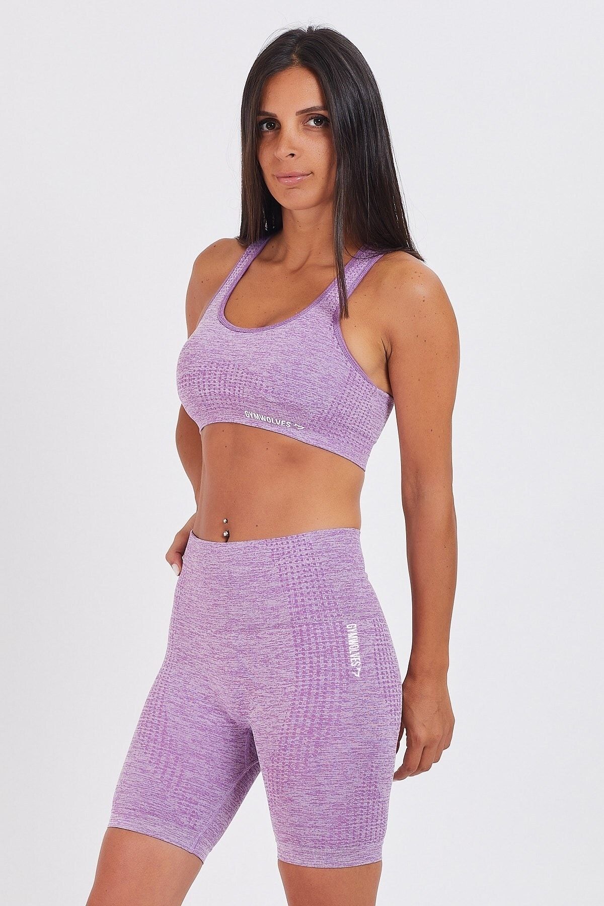 Kadın Spor Şort | Mor | Aktivated Serisi | Dikişsiz Spor Şort | Woman Biker Sports Sorts