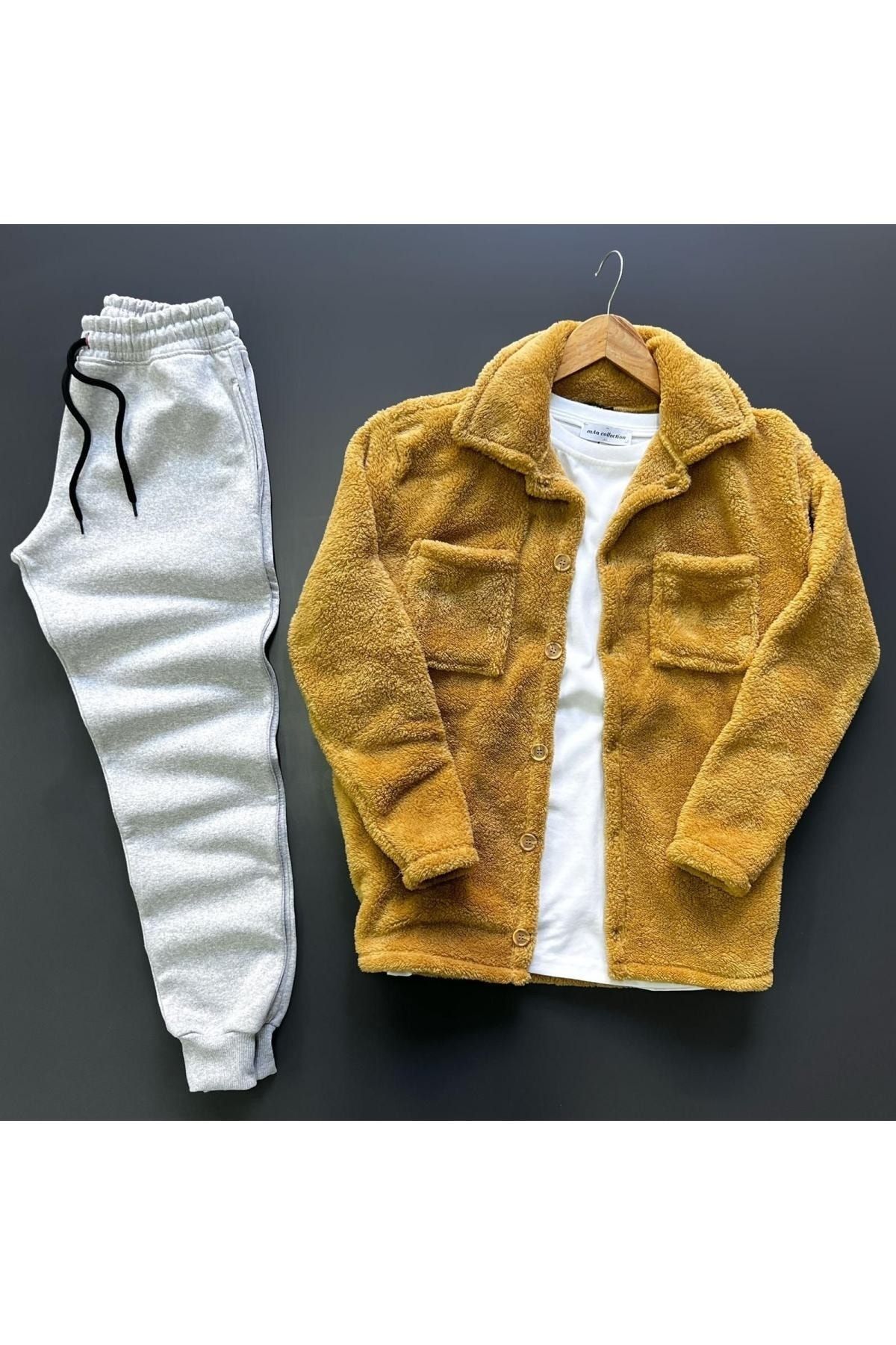 Mustard tracksuit mens hot sale