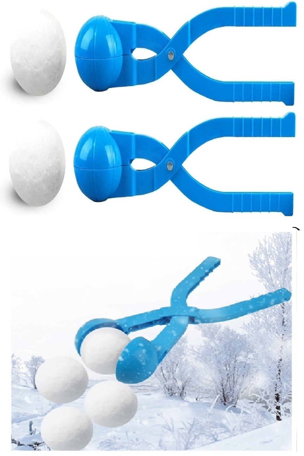 DEEMBRO 2 Adet Kartopu Yapma Aleti Kartopu Makinesi Kartopu Yapıcı Kar Topu Oyuncağı Kar Topu Oyunu