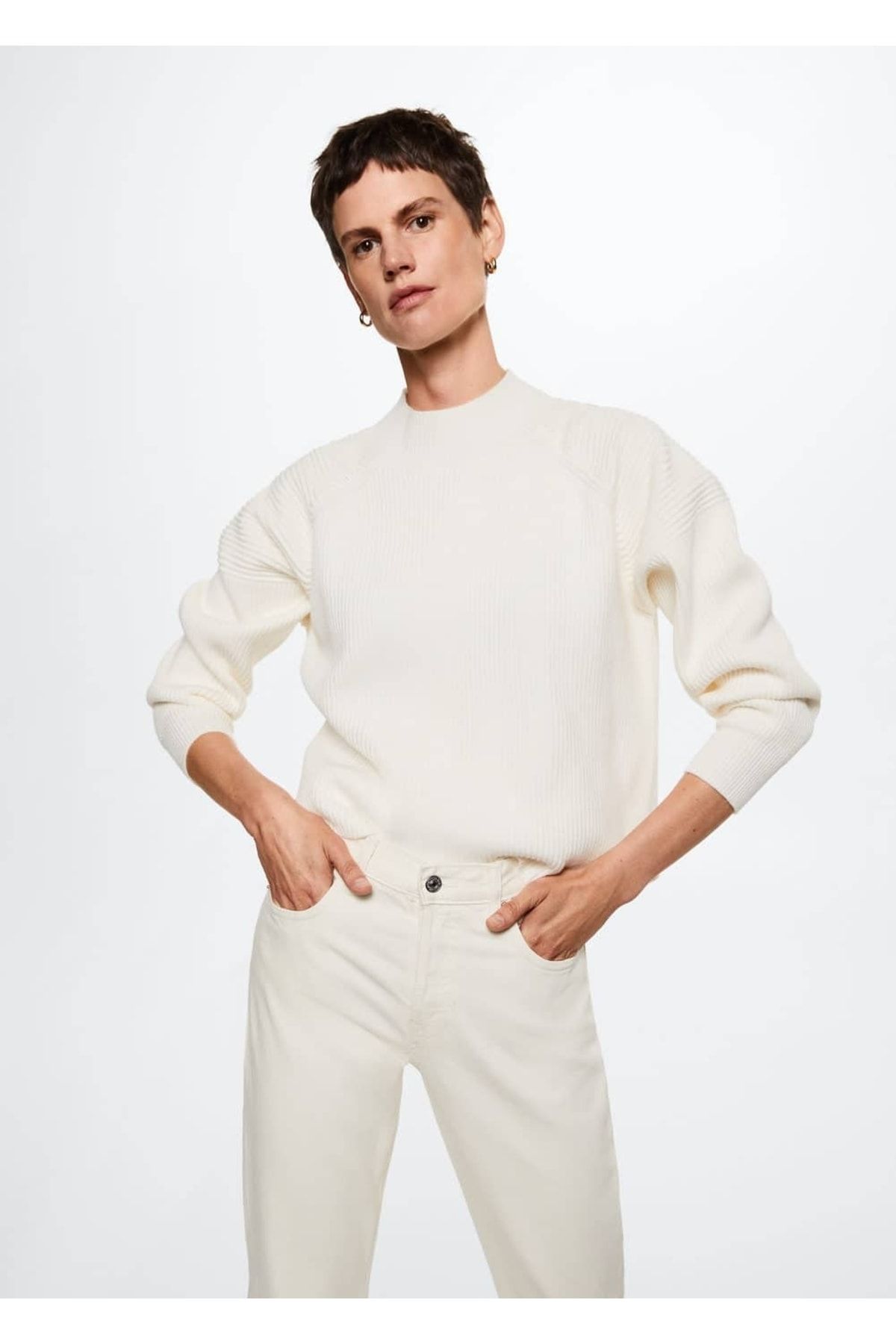 Yüksek Belli Crop Düz Kesim Jean