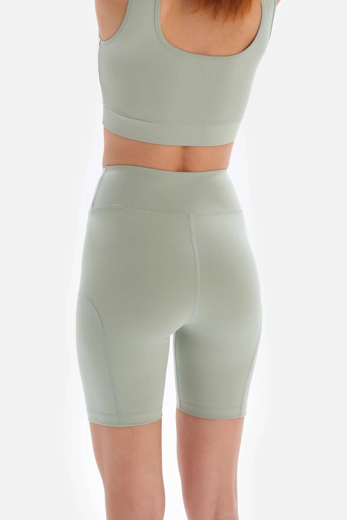 Dagi-Γυναικείο Biker κολάν Mint Green με τσέπες 5