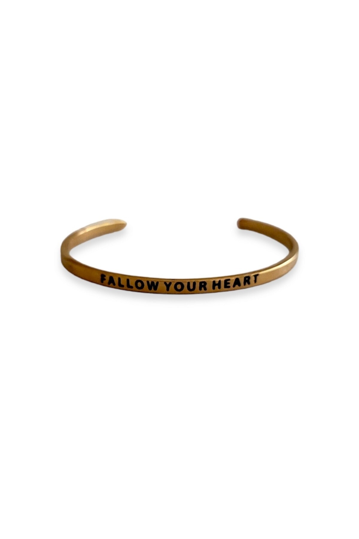 Fallow Your Heart Gold Steel Bracelet