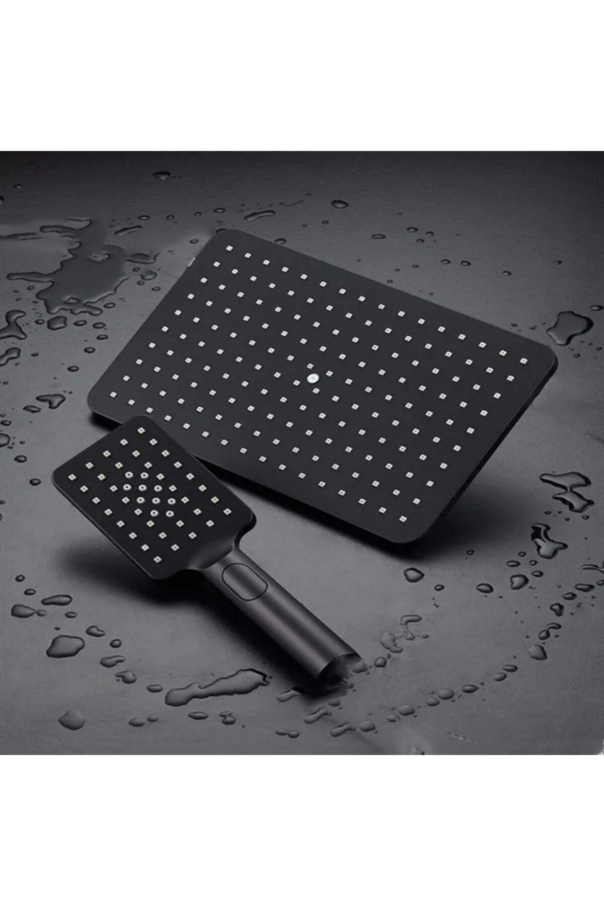 FAWER Faucet & Shower Fawer Siyah Robot Duş Başlığı Seti El Ve Tepe Duş Seti