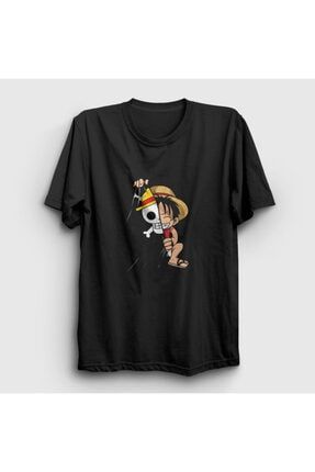 Unisex Siyah Flag Anime One Piece T-shirt 135208tt