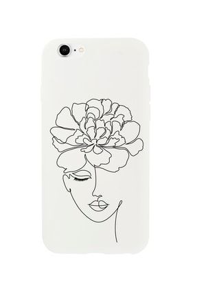 Iphone 6s Flower Woman Art Premium Beyaz Lansman Silikonlu Kılıf MCIPH6SLFWMN