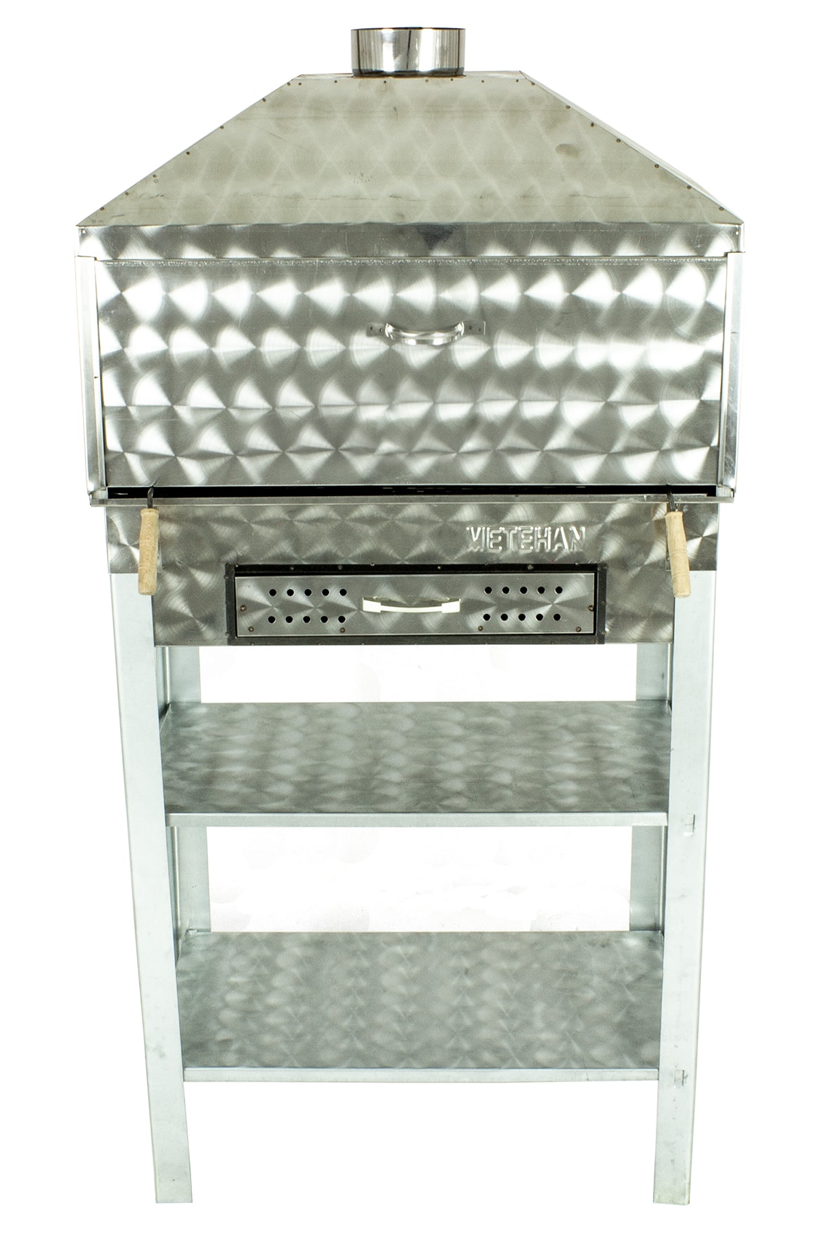 Davlumbazlı Bacalı Lama Izgaralı Çekmeceli Krom Mangal Mth-265 5