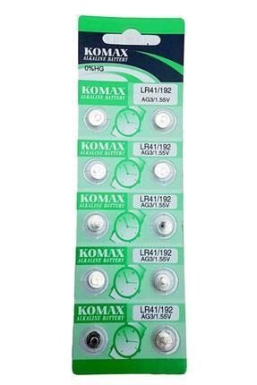 Komax Ag3/lr41/142 Pil 10'lu Kart Alkaline Düğme Pil DNY1744