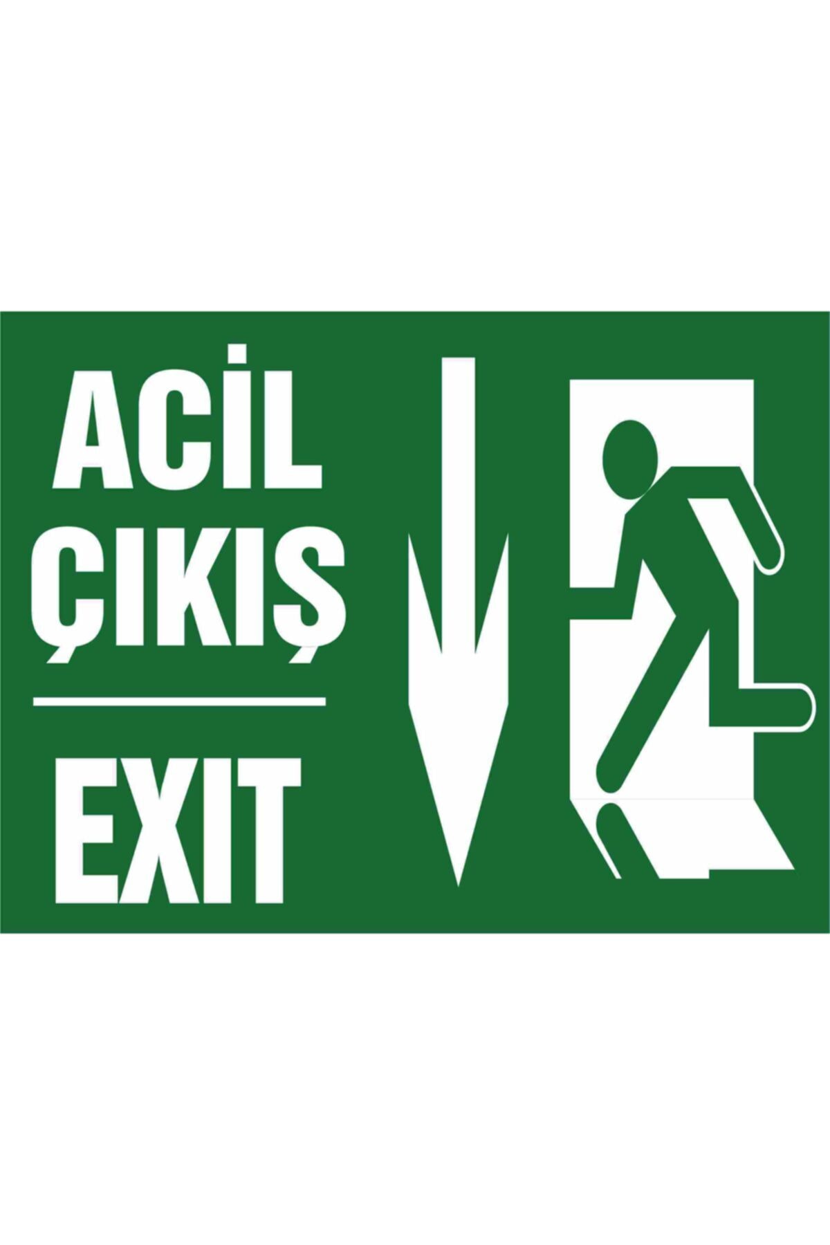 Emergency Exit Exit Routing Downward Direction Plate