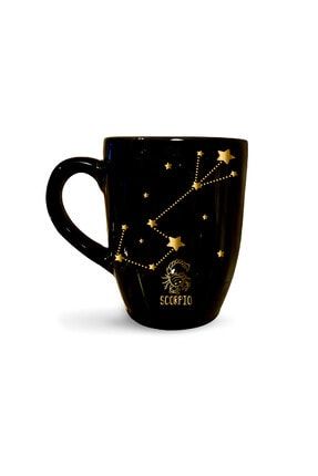 Yıldız Haritalı Akrep Burcu Siyah Kupa - Burçlu kahve kupası kupa bardak kahve fincanı KUP157