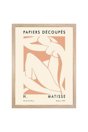 Matisse Pink Papiers Çerçeveli Poster Tablo 30x40cm Doğal Ahşap Çerçeveli ARTSH013