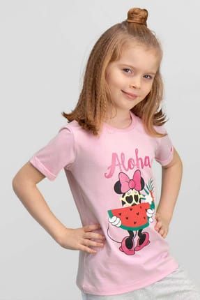 Lisanslı Pembe Kız Çocuk T-Shirt TD-105-C-V2