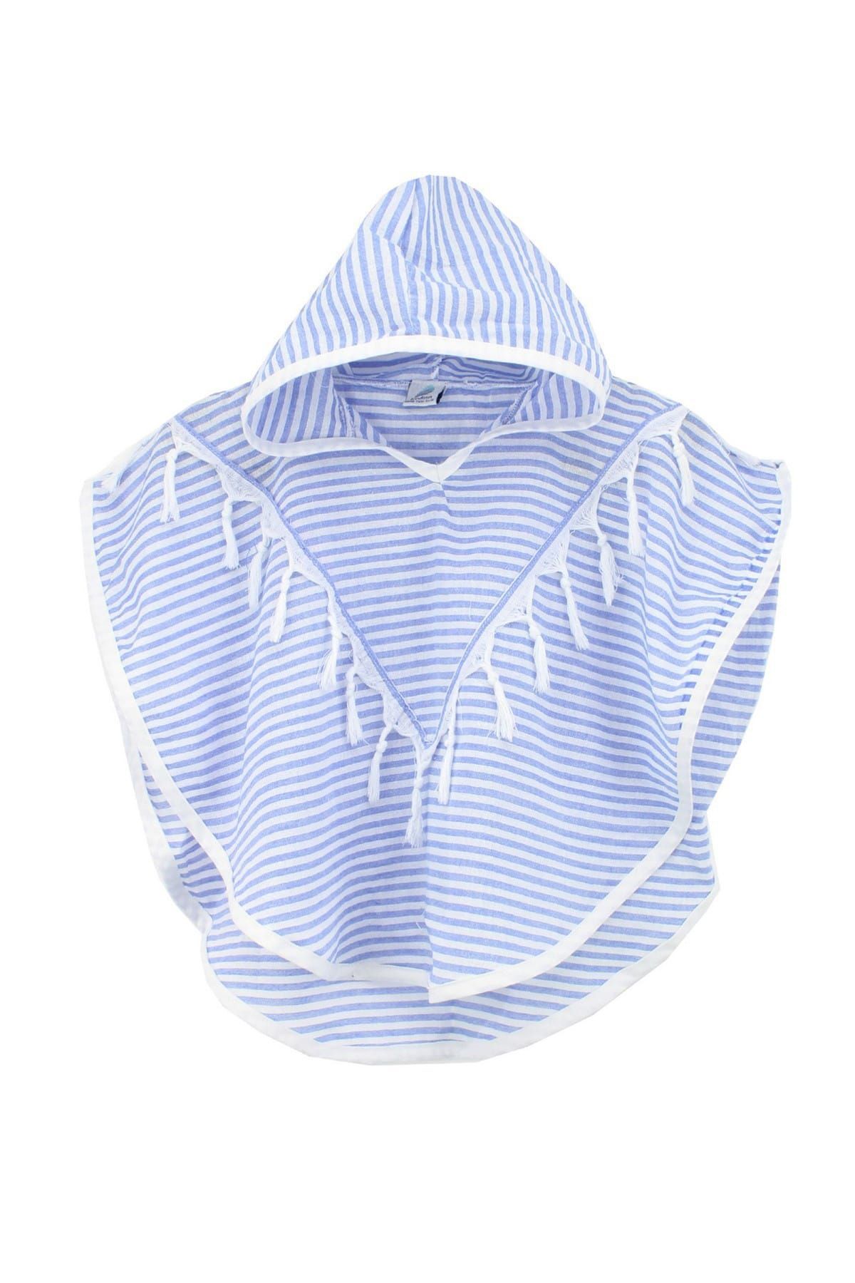 Bedinn-Pestemal Poncho Palace Thin Striped Blue 1