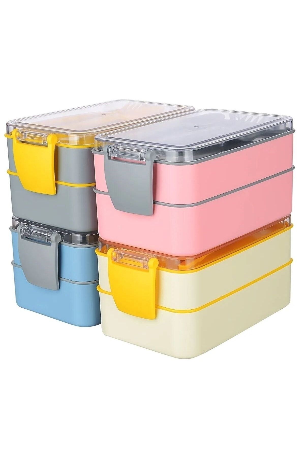 Buffer-®   900 ml Capacity 2 Compartments Durable Feeding Bowl - with Fork and Spoon 3