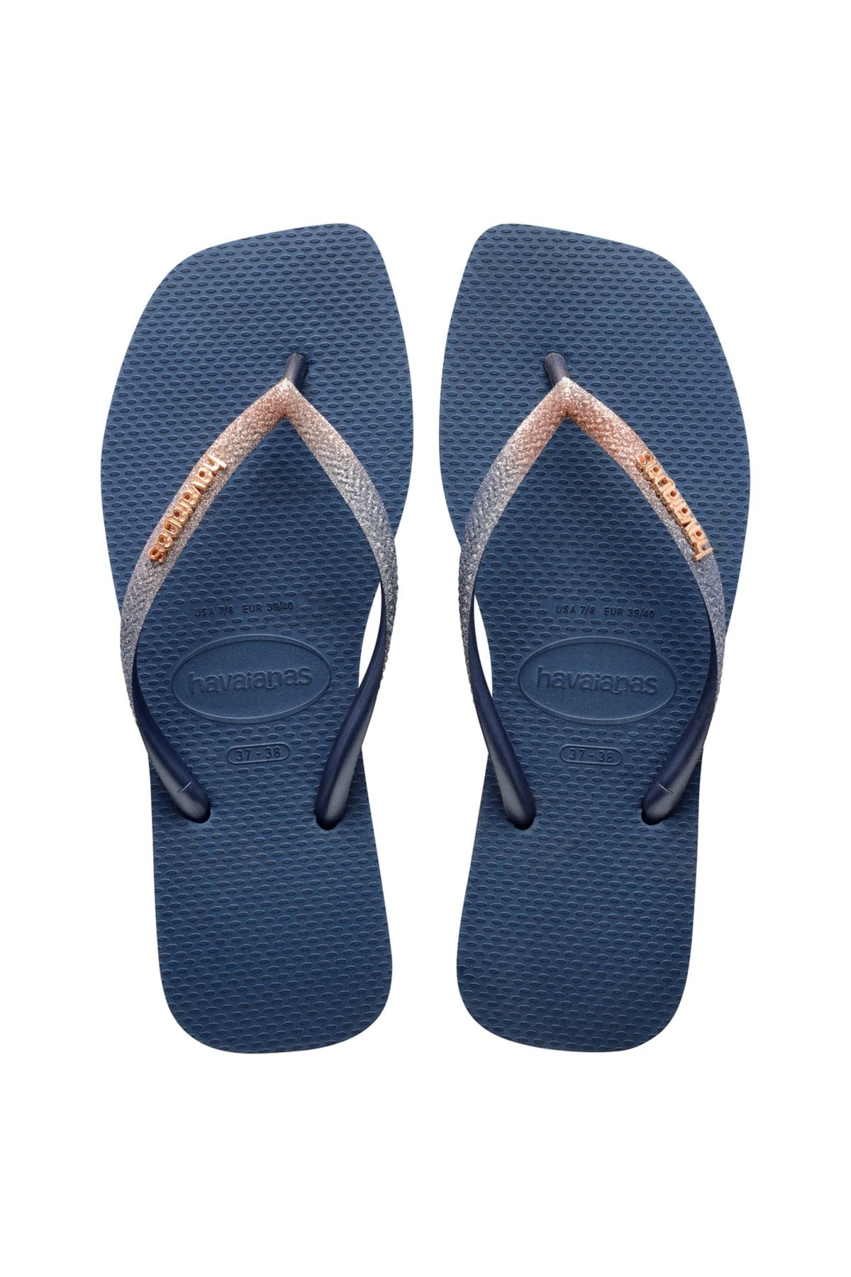 دمپایی آبی زنانه توده. مربع Blue Havaianas
