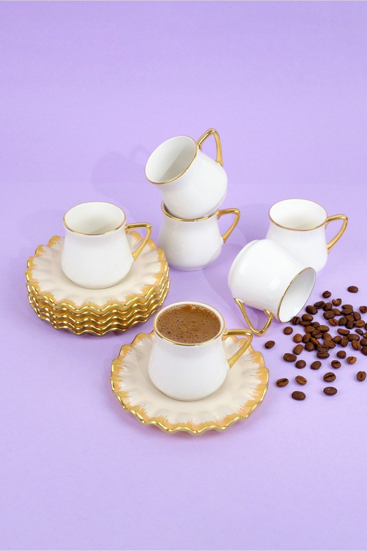 Glore Latte Gold Gilded Glass Coffee Set