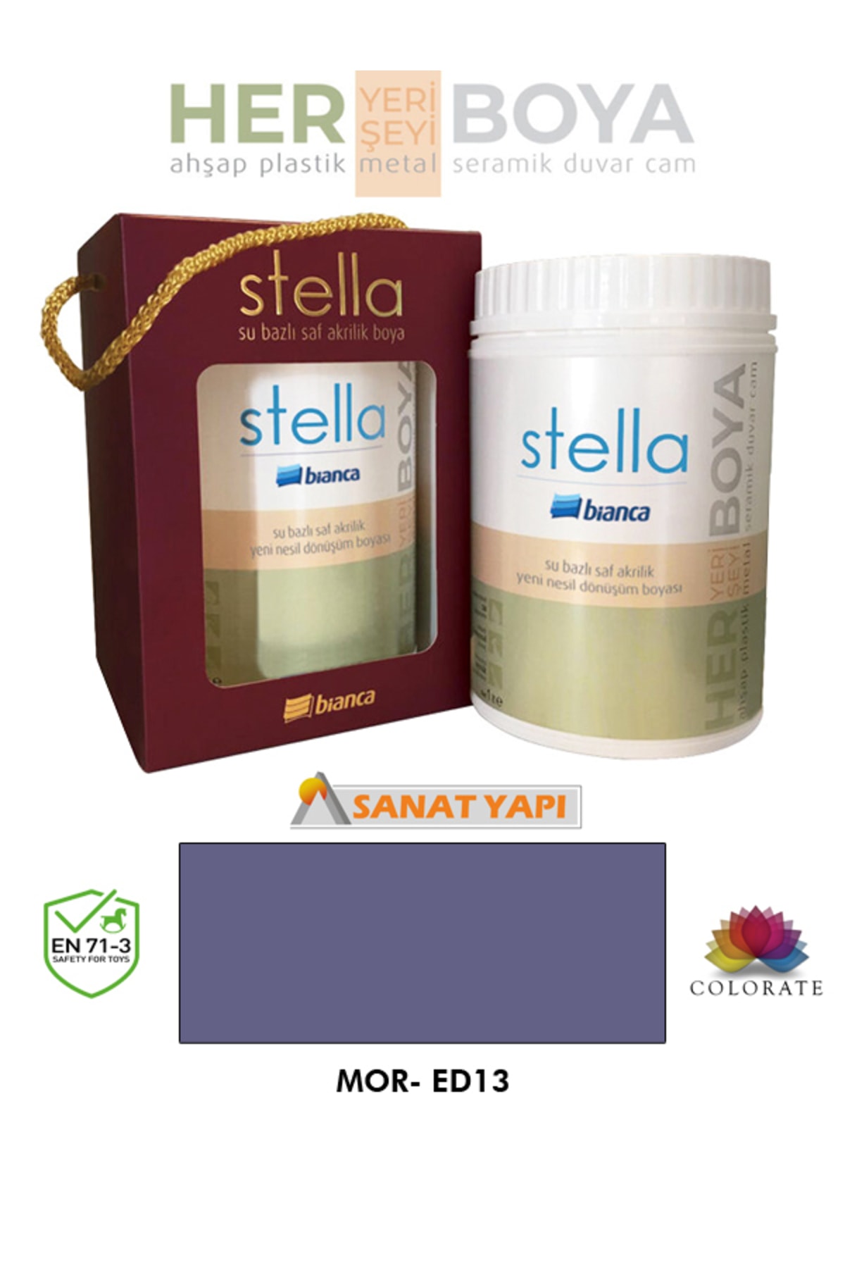 Stella Water Based Pure Acrylic Paint Purple 1lt