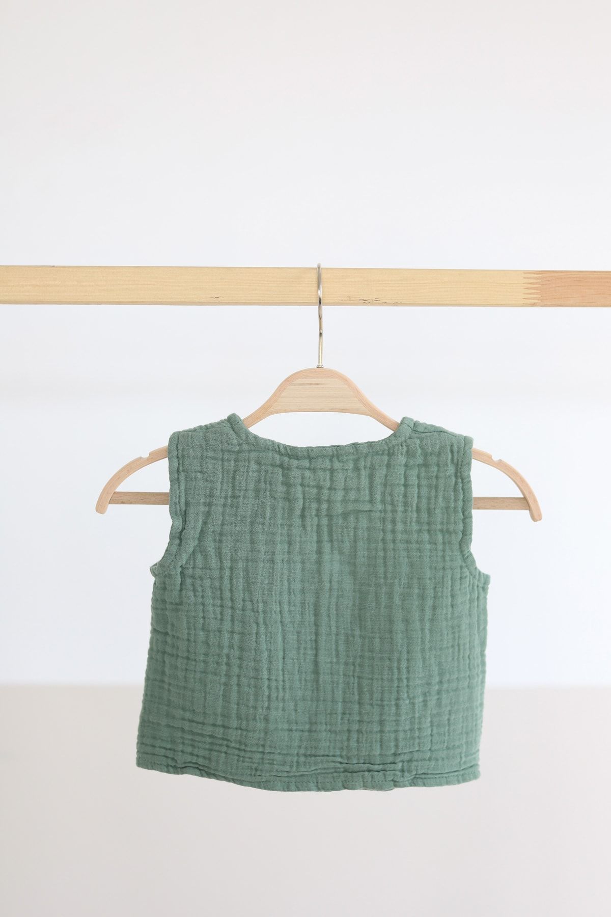 Ninna Kids-Multi Muslin Baby & Kids Vest - Green 7