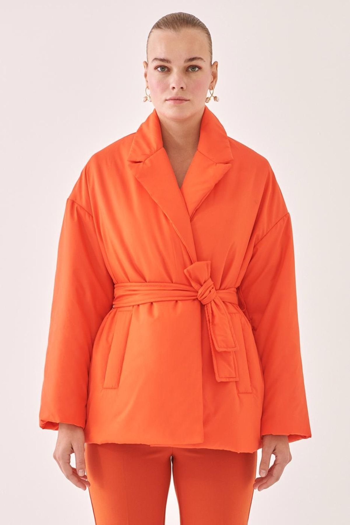 Orange short jacket best sale
