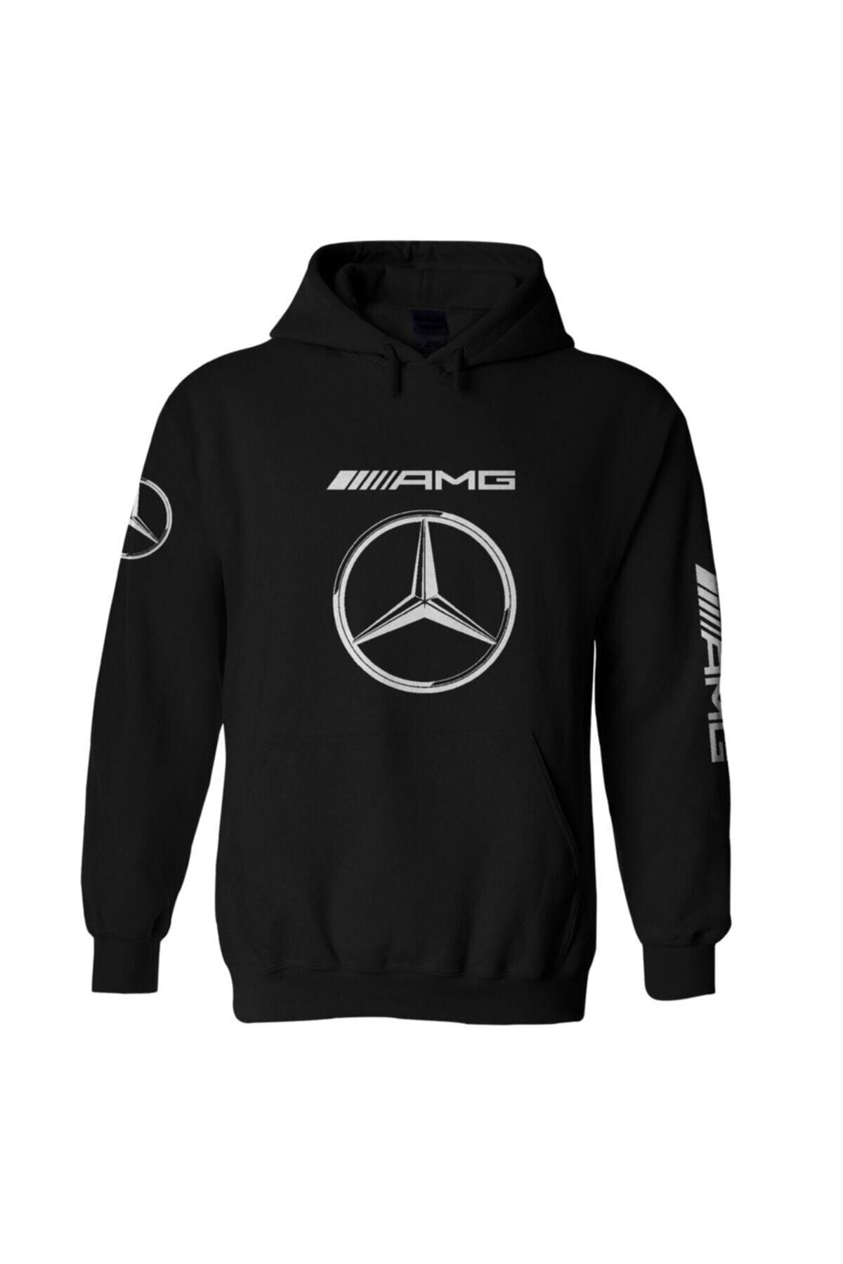 Resiliente Men s Black Mercedes Benz Amg Hoodie Trendyol