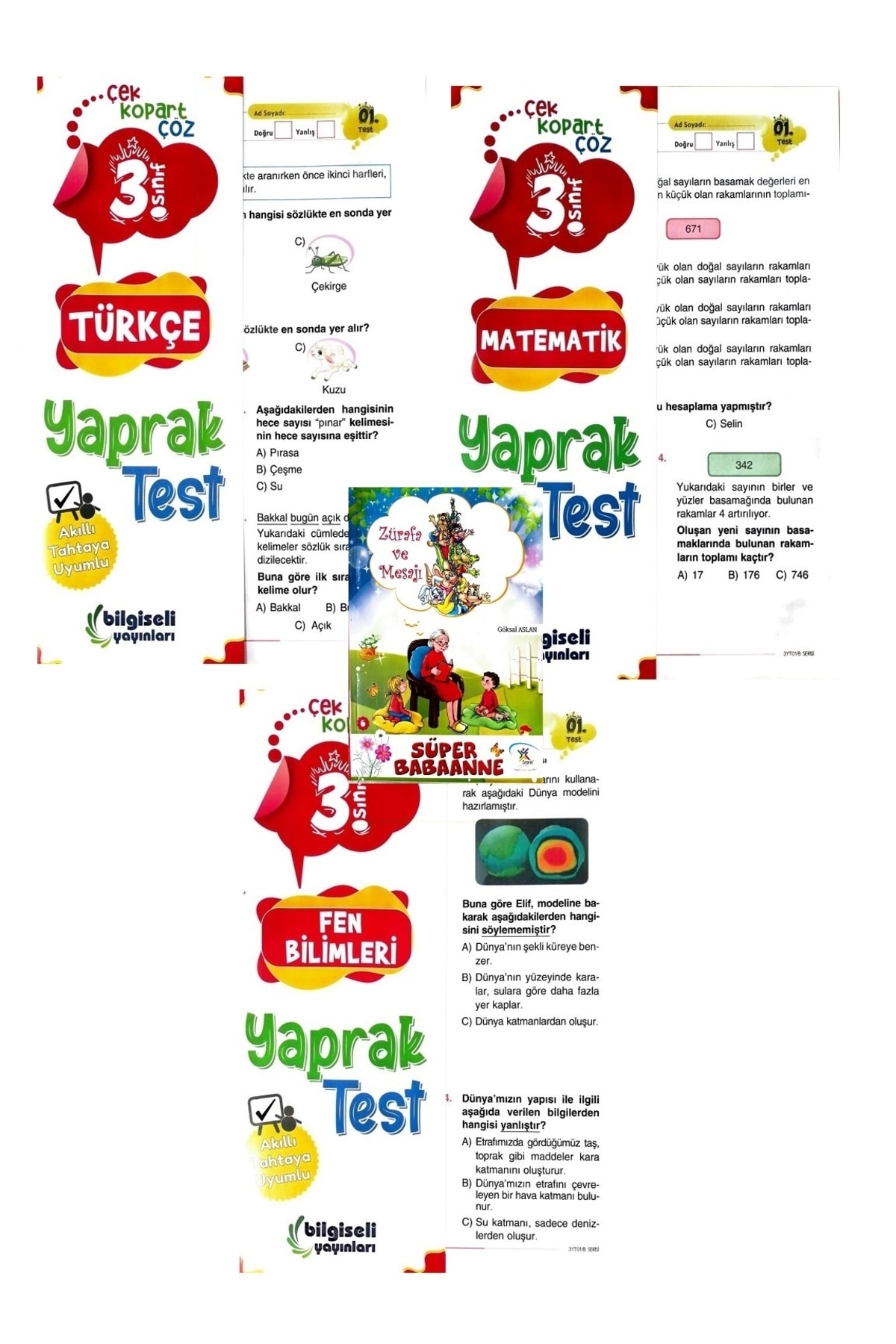 Bilgiseli Yayınları 3.sınıf Bilgiseli Türkçe-matematik-fen Bilimleri Yaprak Test