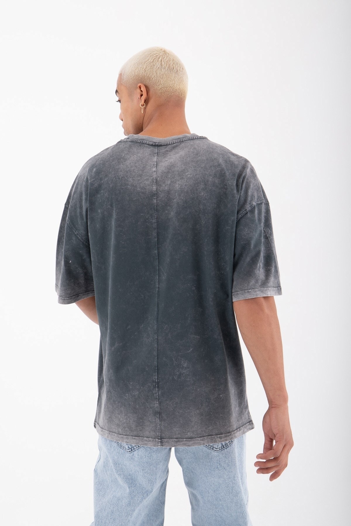 Machinist Oversize Survıvor Baskılı Yıkamalı Pamuklu T-shirt Siyah PG9001
