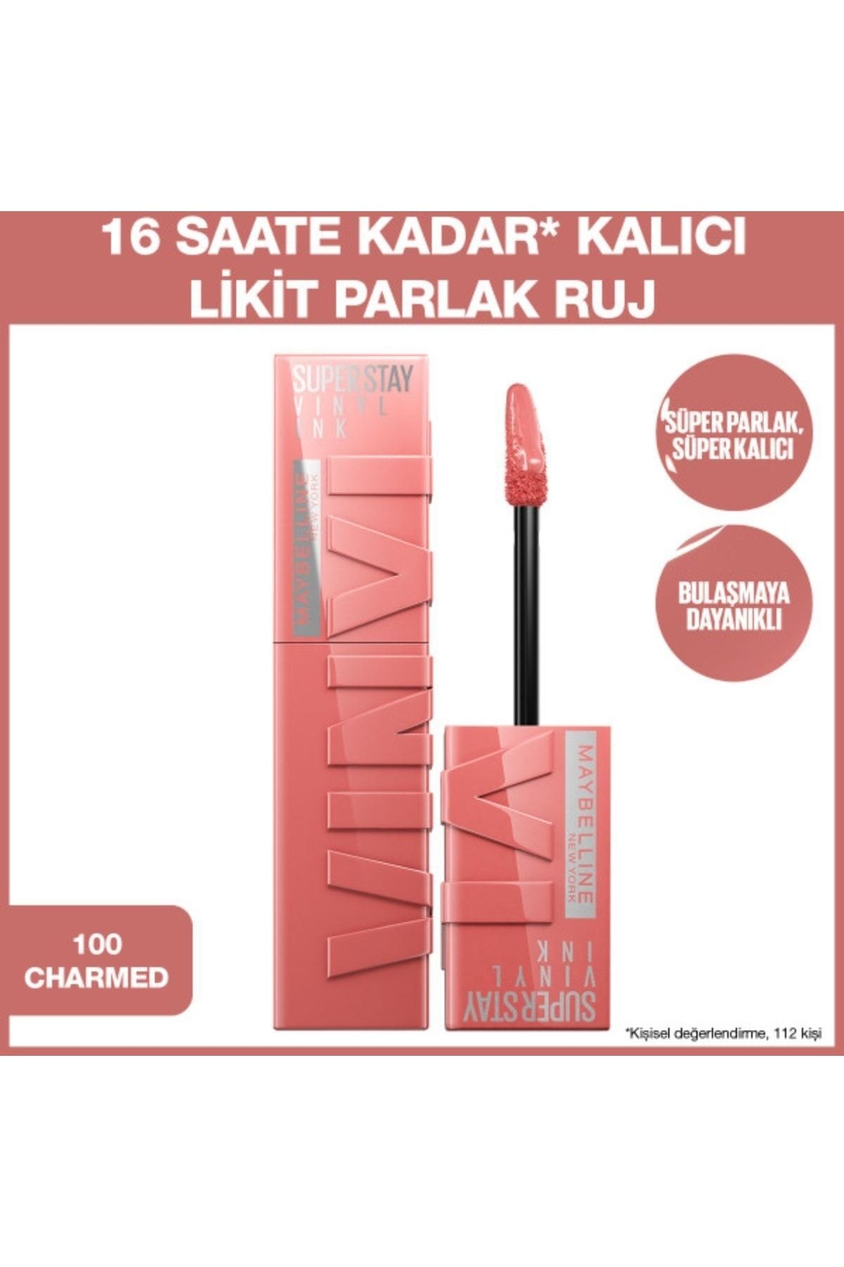 رژ لب مایع براق ماندگار Super Stay وینیل 100 Charmed Maybelline New York