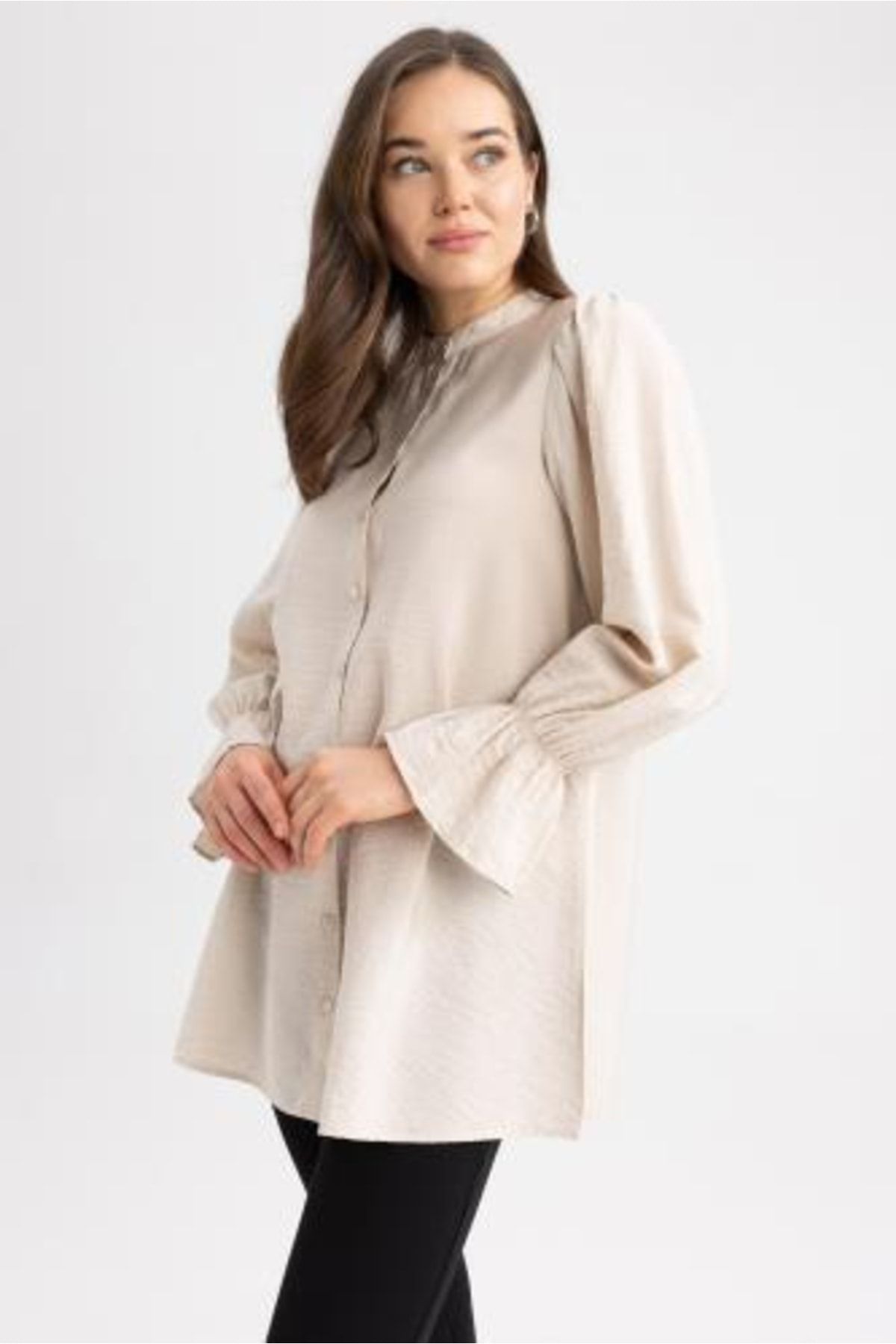DeFacto-Regular Fit Crew Neck Long Sleeve Tunic 7