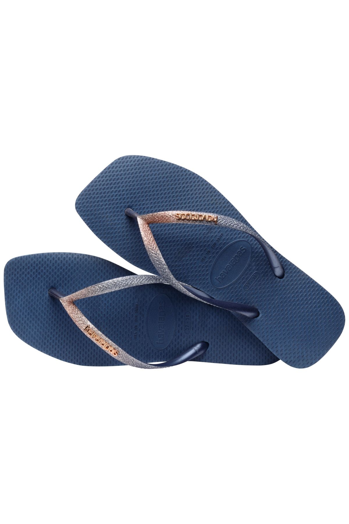دمپایی آبی زنانه توده. مربع Blue Havaianas