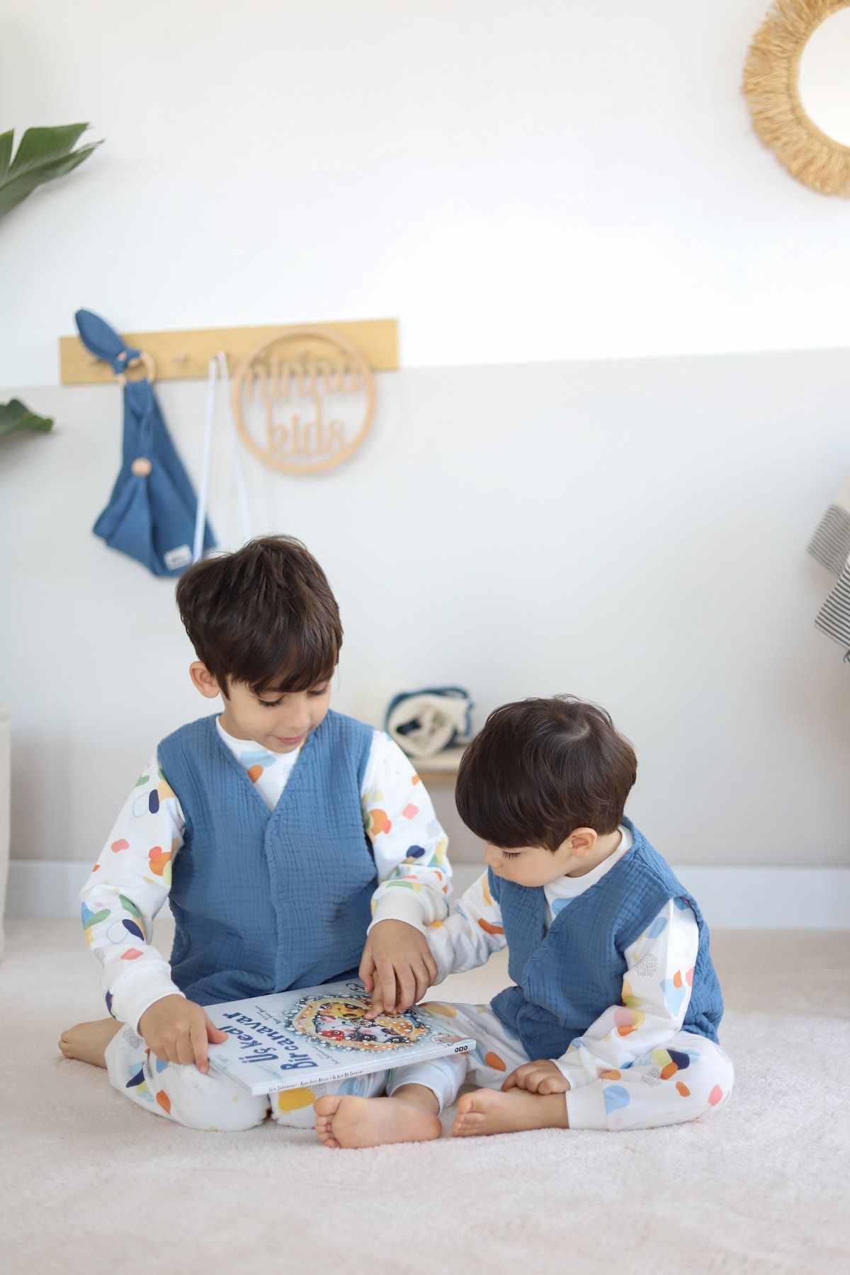 Ninna Kids-سترة موسلين متعددة للأطفال والرضع - نيلي 2