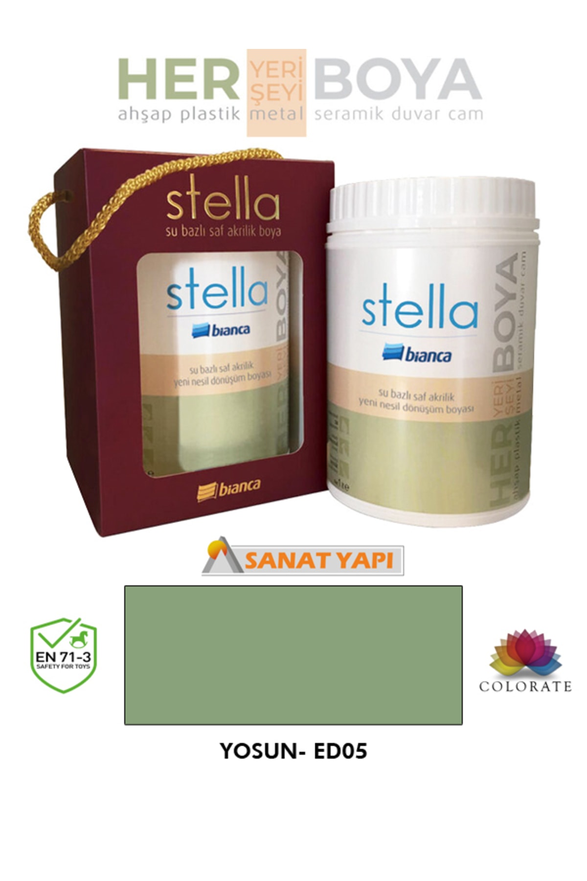 Stella Water Based Pure Acrylic Paint Algae
