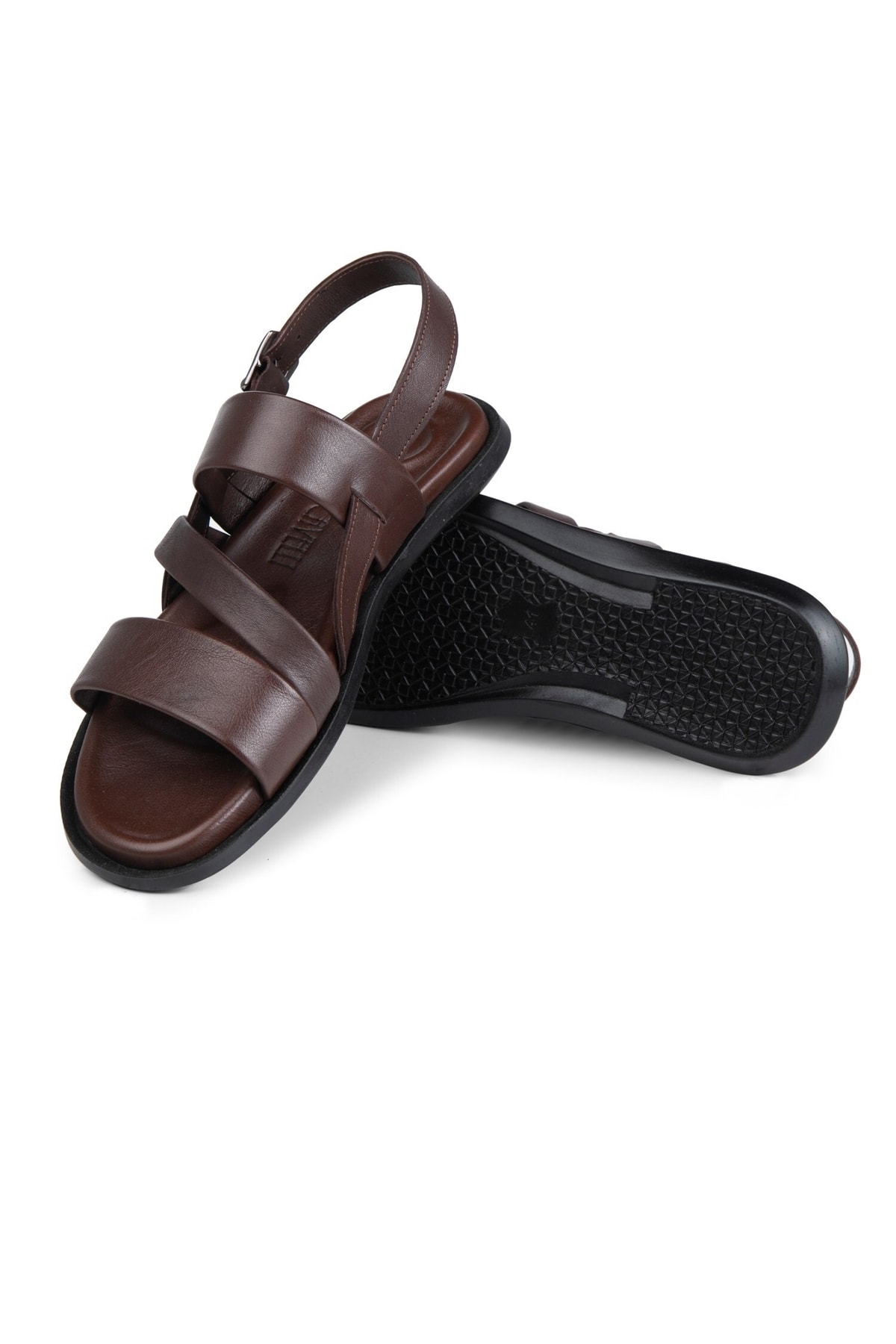 Ducavelli Roma Hakiki Deri Erkek Sandalet, Hakiki Deri Sandalet, Ortopedik Taban Sandalet, Hafif Der görsel 3