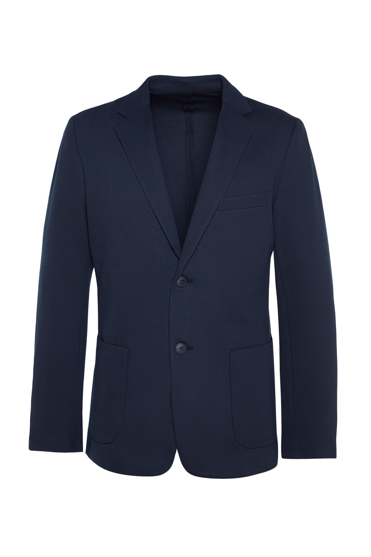 Trendyol Collection-Marineblaue Slim-Fit-Blazerjacke mit zwei Taschen TMNAW23CE00014 7