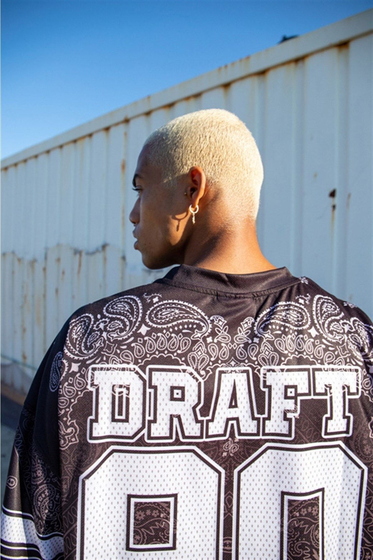 Machinist Oversize Draft 90 Baskılı Nfl T-shirt Siyah PG7645