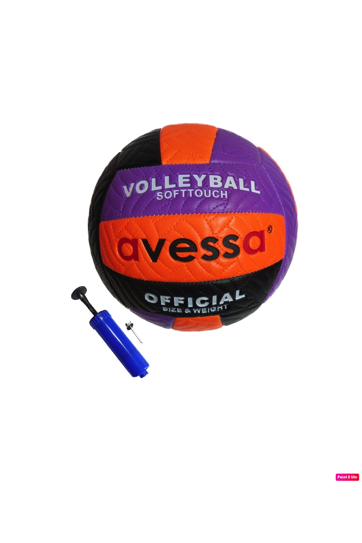 AVESSA Vlm-700 Makina Dikişli Soft Touch 280 Gr Fosforlu Deri Voleybol Topu No:5 + Top Pompası