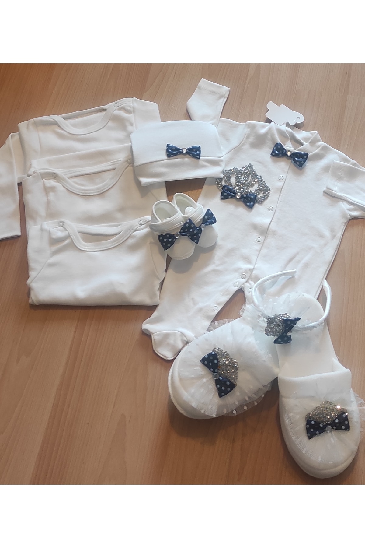 Lohusa Taç Slippers Baby Badi Set