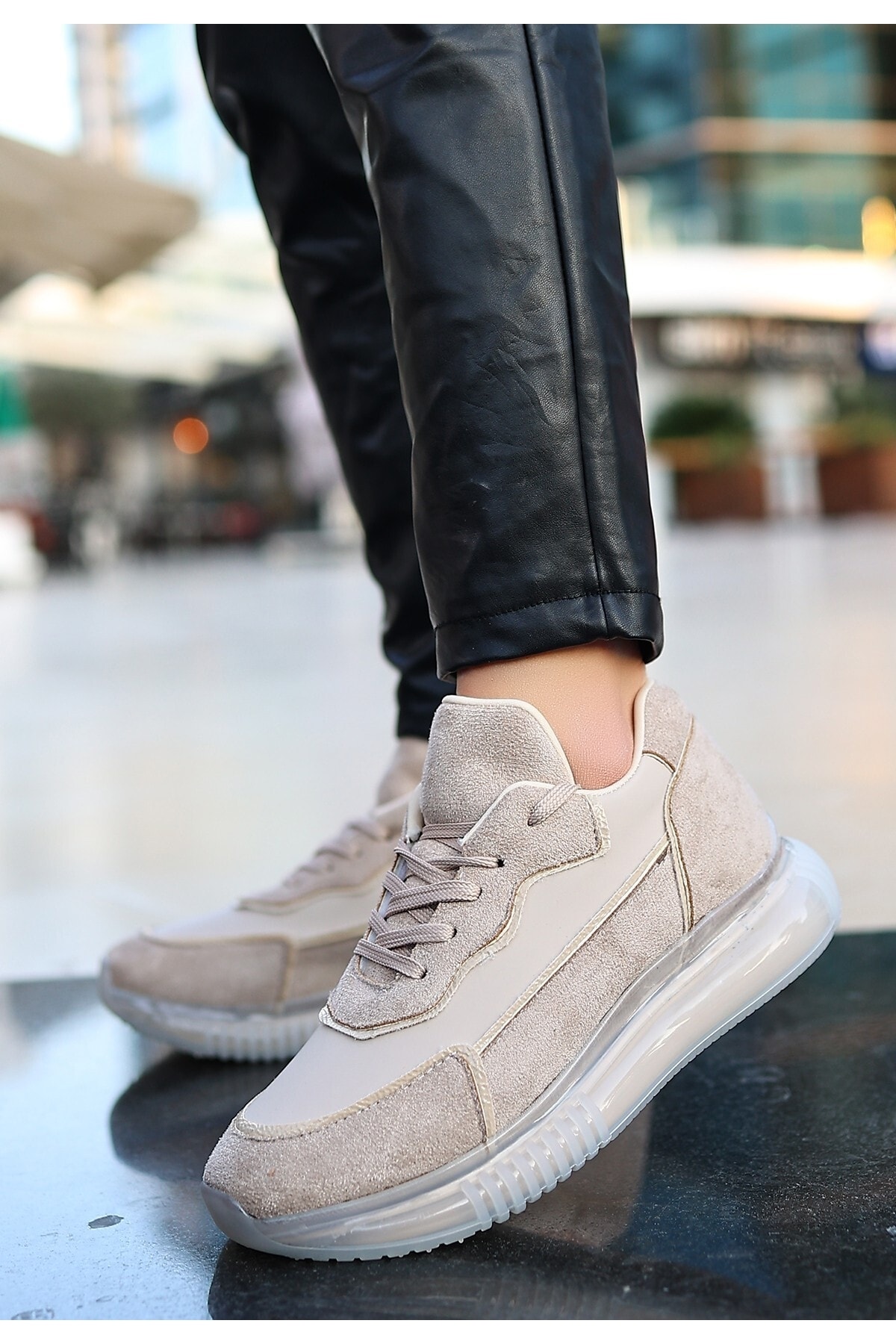 Elxe Vizon Süet Bağcıklı Spor Ayakkabı