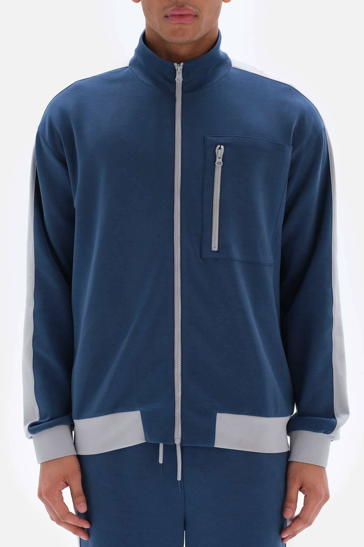 Dagi-Dunkel Indigo Herrenjacke mit Reißverschluss Cupro 6