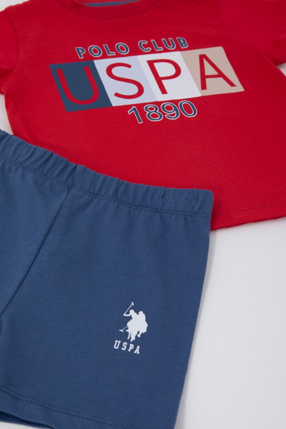 U.S. Polo Assn. پایه. ست تیشرت نوزاد قرمز بافت نرم Polo Assn