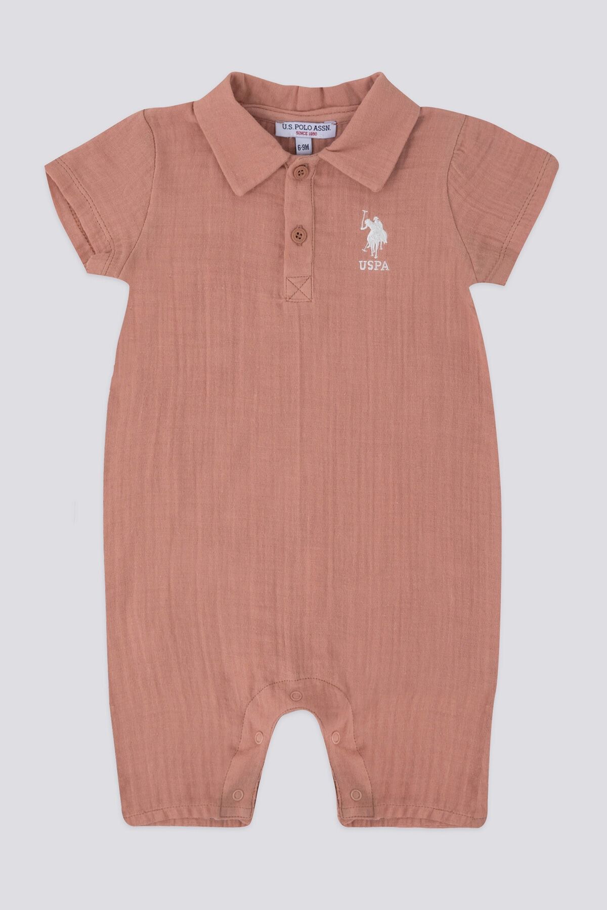 U.S. Polo Assn.-Us Polo Assn Baby Boy Brown Jumpsuit 1