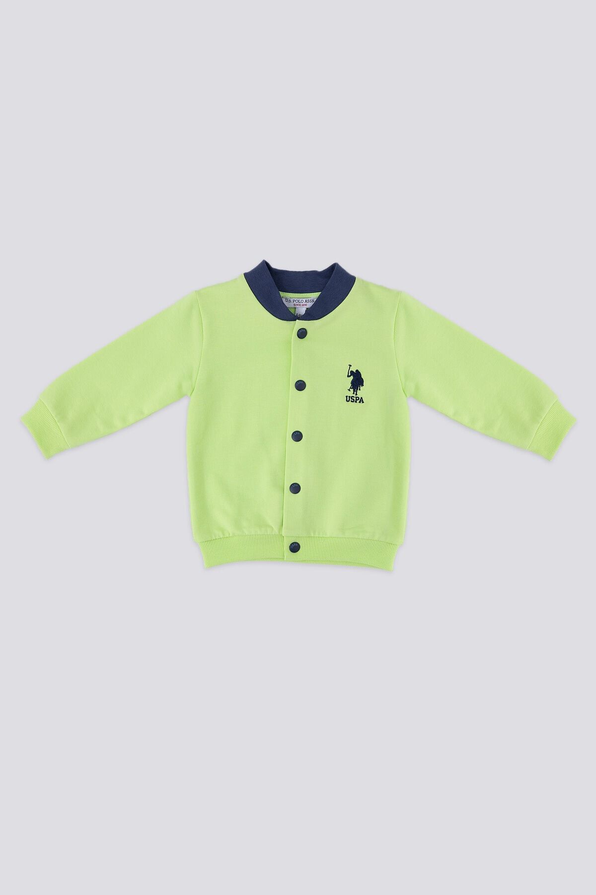 پایه. ژاکت کش باف پشمی سبز با شکوه Polo Assn U.S. Polo Assn.
