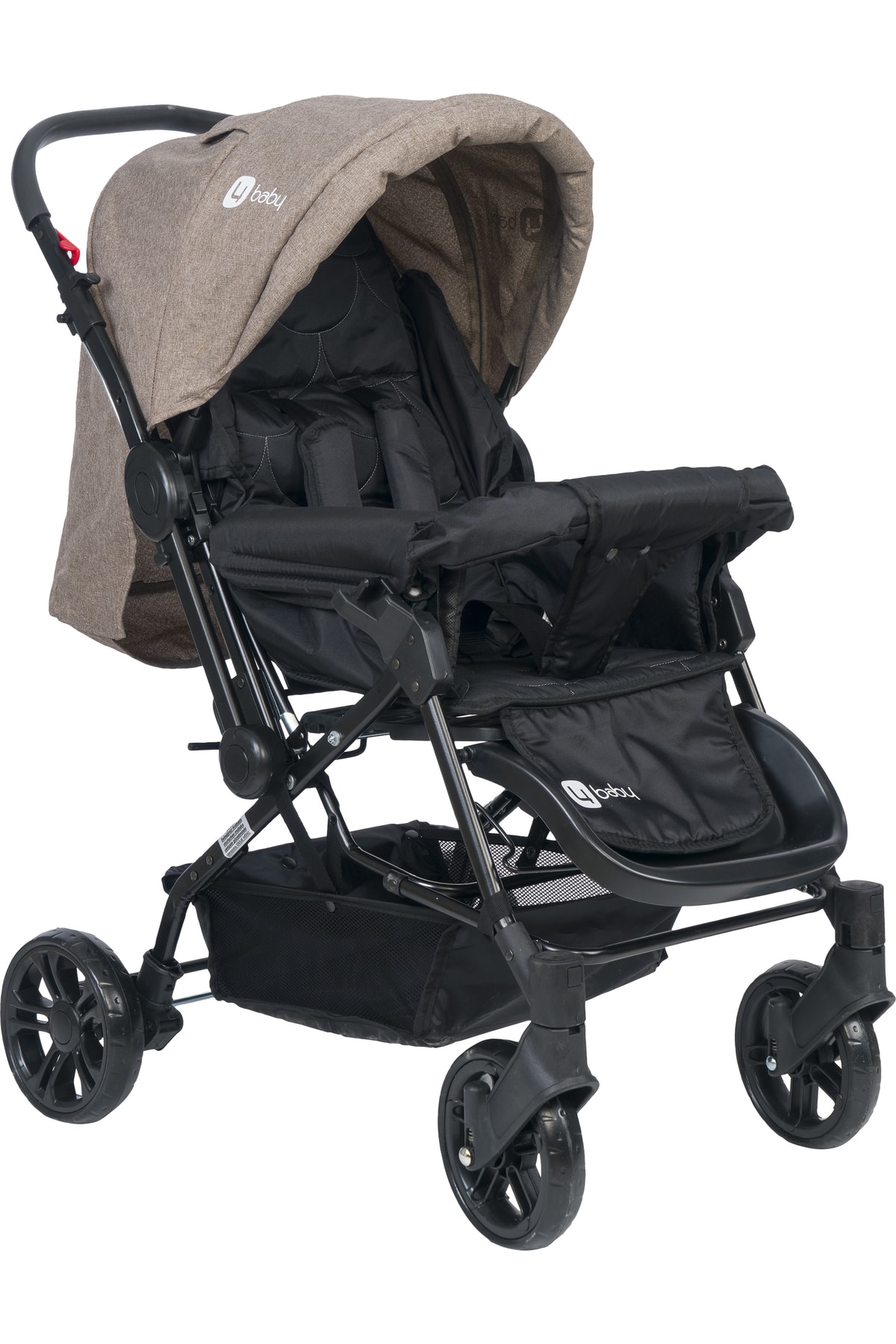 USF Travel Sistem Çift Yönlü Bebek Arabası 4 Baby - Bebek Arabası Kahve+puset+gri Çanta NE11559